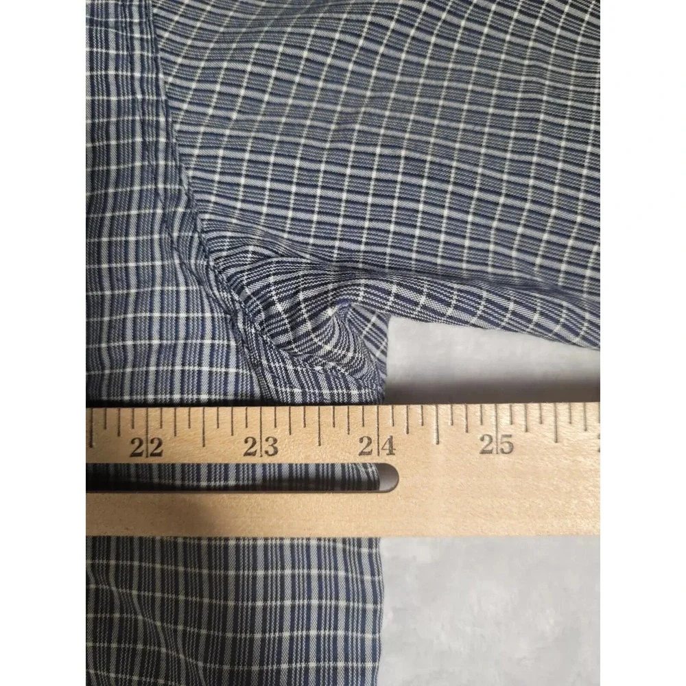 The North Face Shirt Mens Large‎ Blue Check Plaid Button Up Short Sleeve Casual